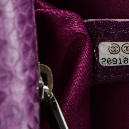 Chanel Elaphe Snakeskin Quilted Medium Easy Carry Flap Purple 7 of 9