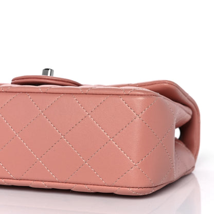 Chanel Lambskin Quilted Mini Rectangular Flap Dark Pink 9 of 9