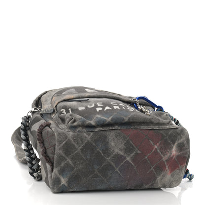 Chanel Graffiti Printed Canvas Medium Backpack Black 3 of 8