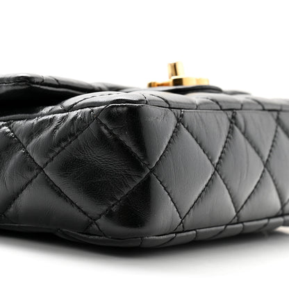 Chanel Shiny Lambskin Quilted Golden Links Top Handle Flap Black 9 of 11