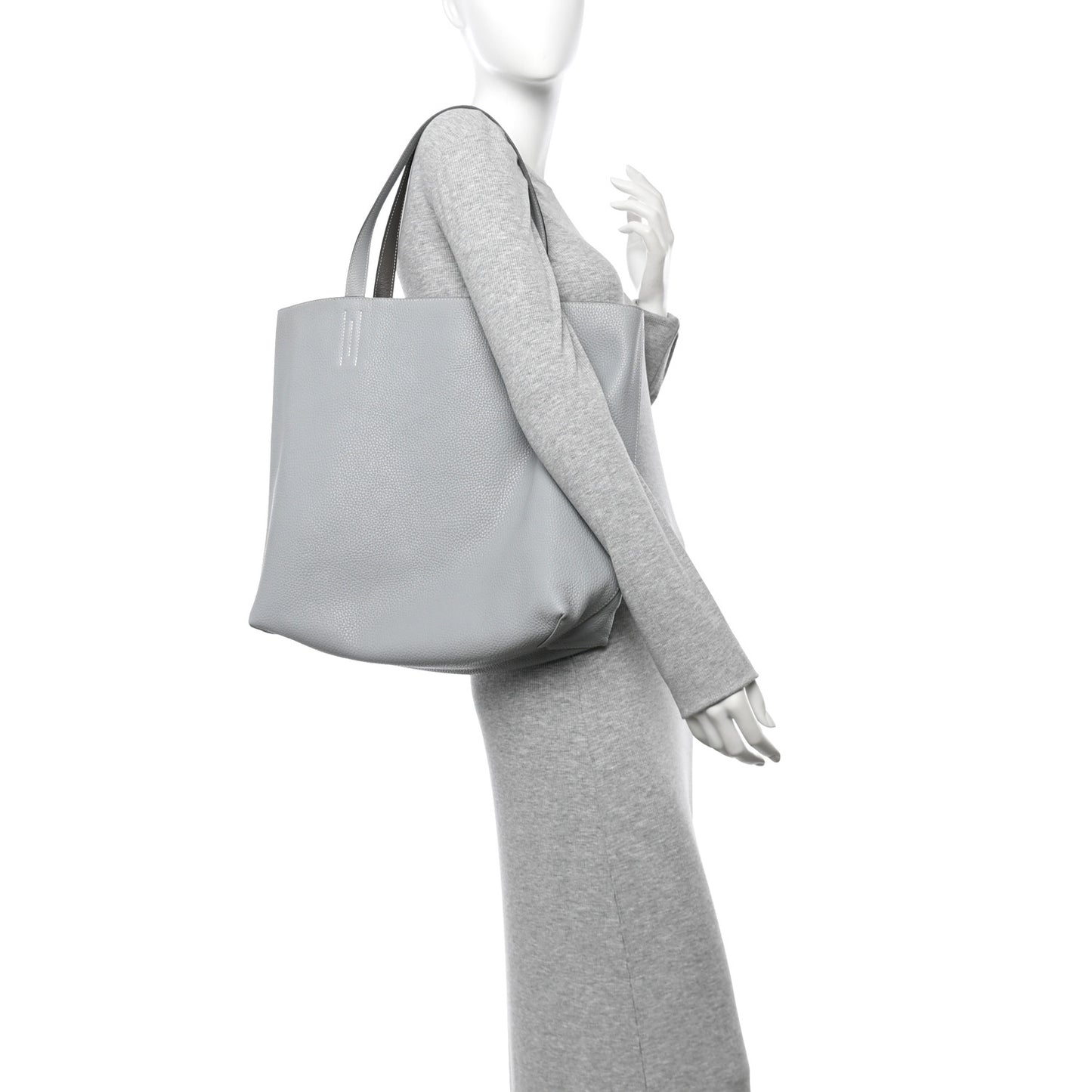 Taurillon Clemence Evercolor Double Sens 36 Reversible Tote Etain Bleu Glacier