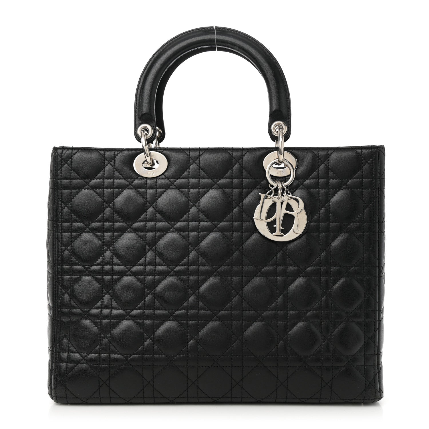 Christian Dior Lambskin Cannage Large Lady Dior Black 1 of 10