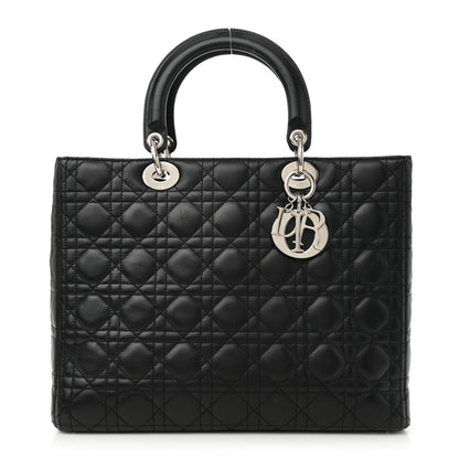 Christian Dior Lambskin Cannage Large Lady Dior Black 1 of 10