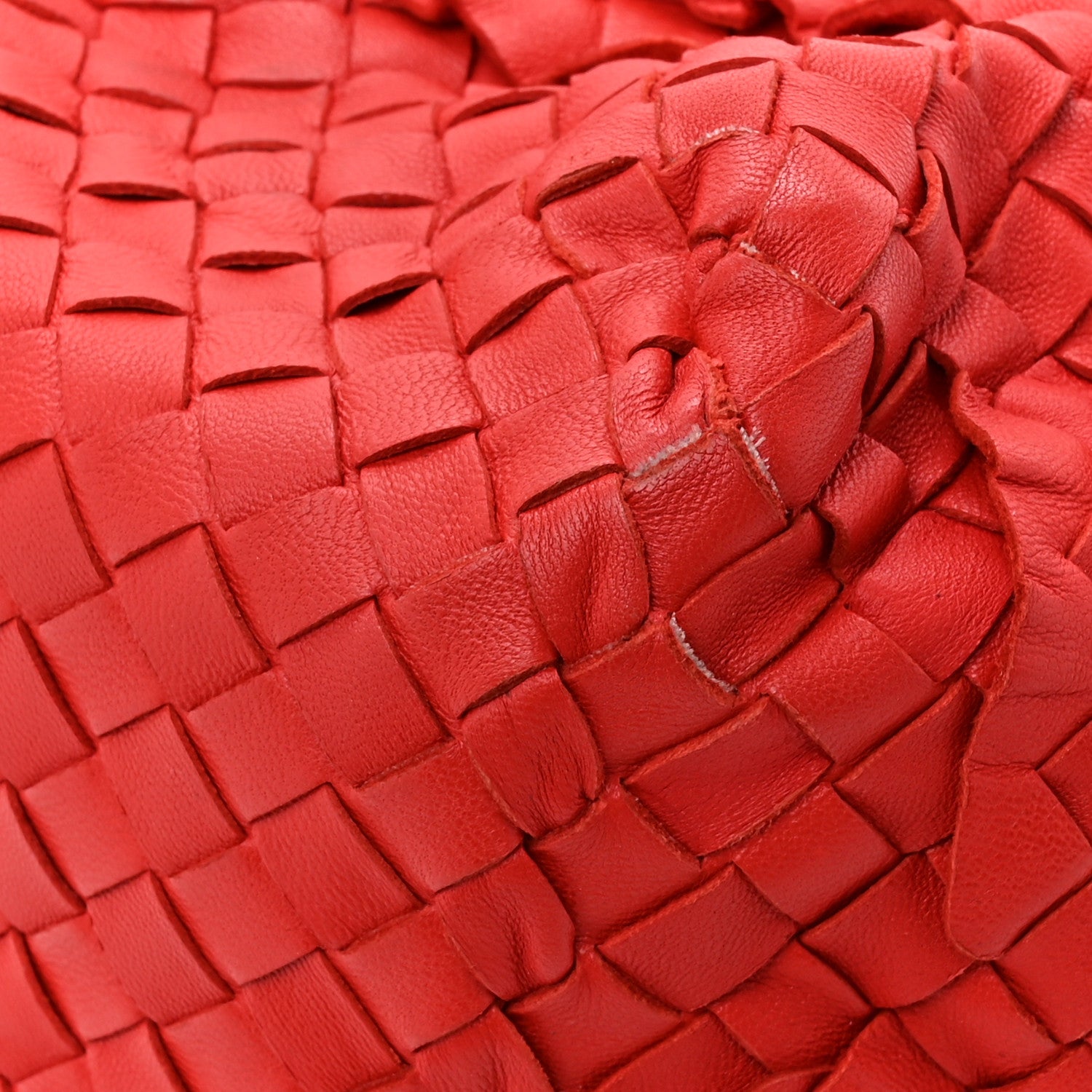 Bottega Veneta Nappa Intrecciato Ruffle Tote Red 9 of 14