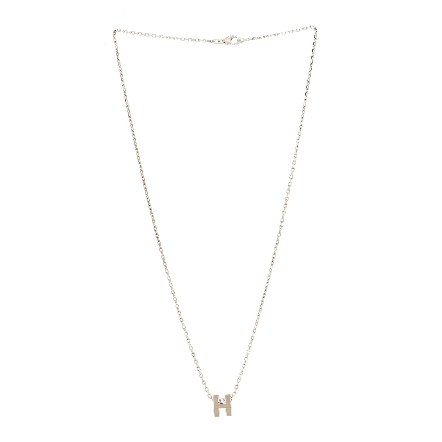 Palladium Mini Pop H Pendant Necklace Marron Glace