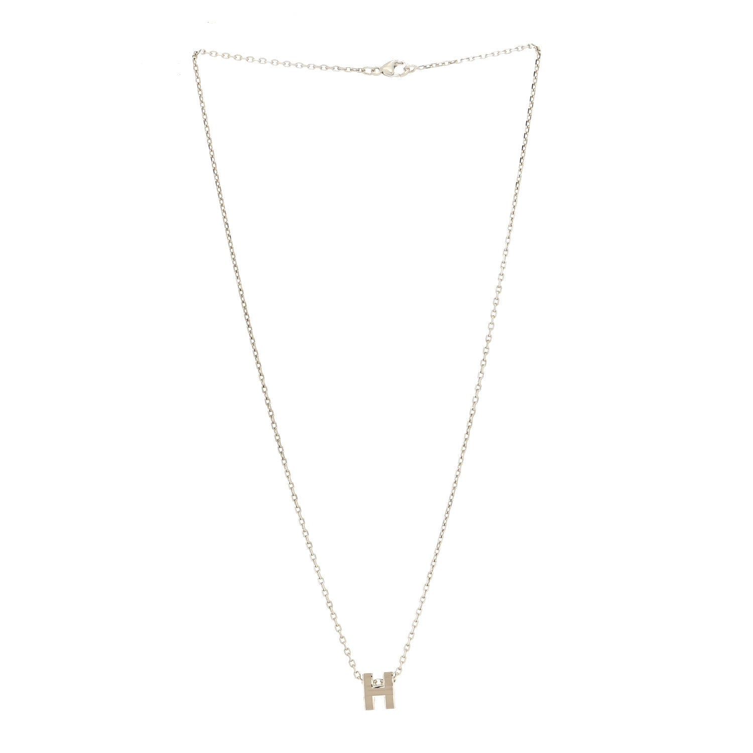 Hermes Palladium Mini Pop H Pendant Necklace Marron Glace 3 of 5