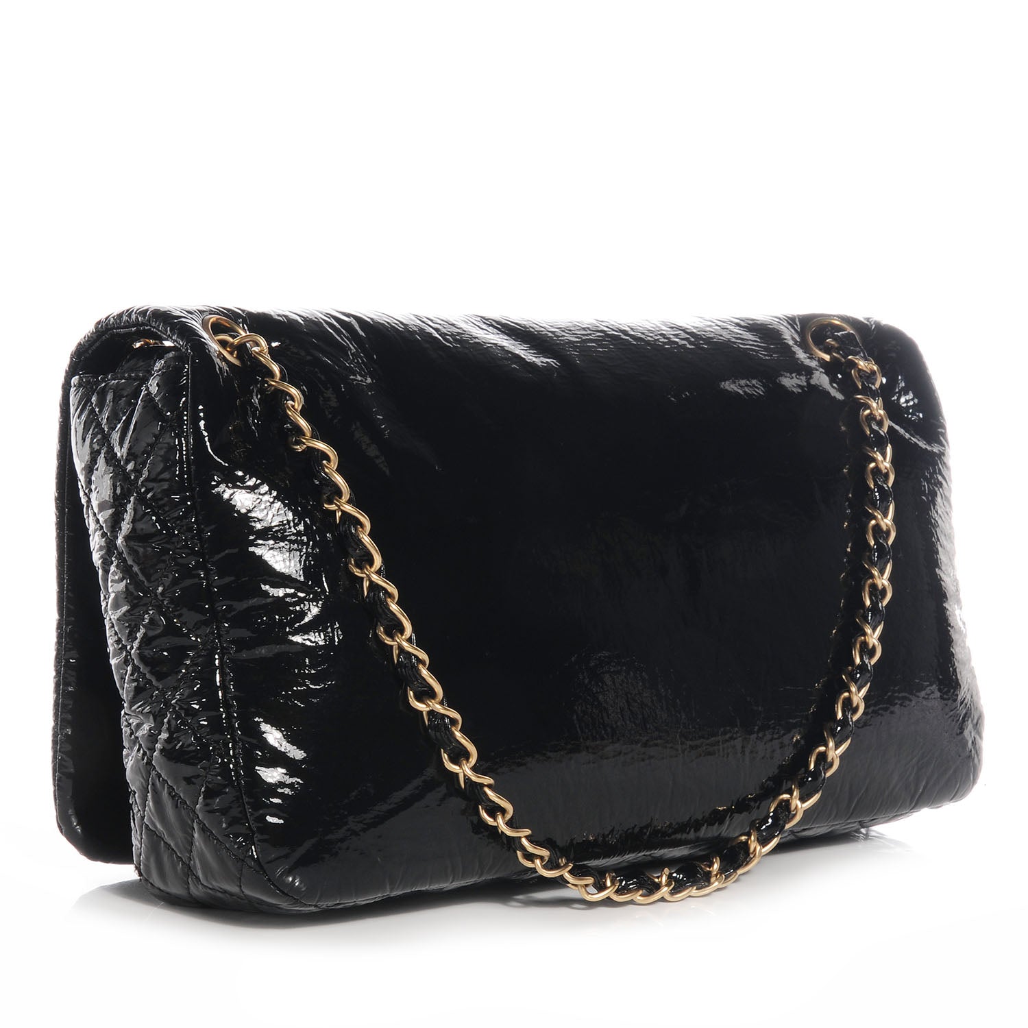 Chanel Vinyl Rock and Chain Medium Flap Black 3 of 7