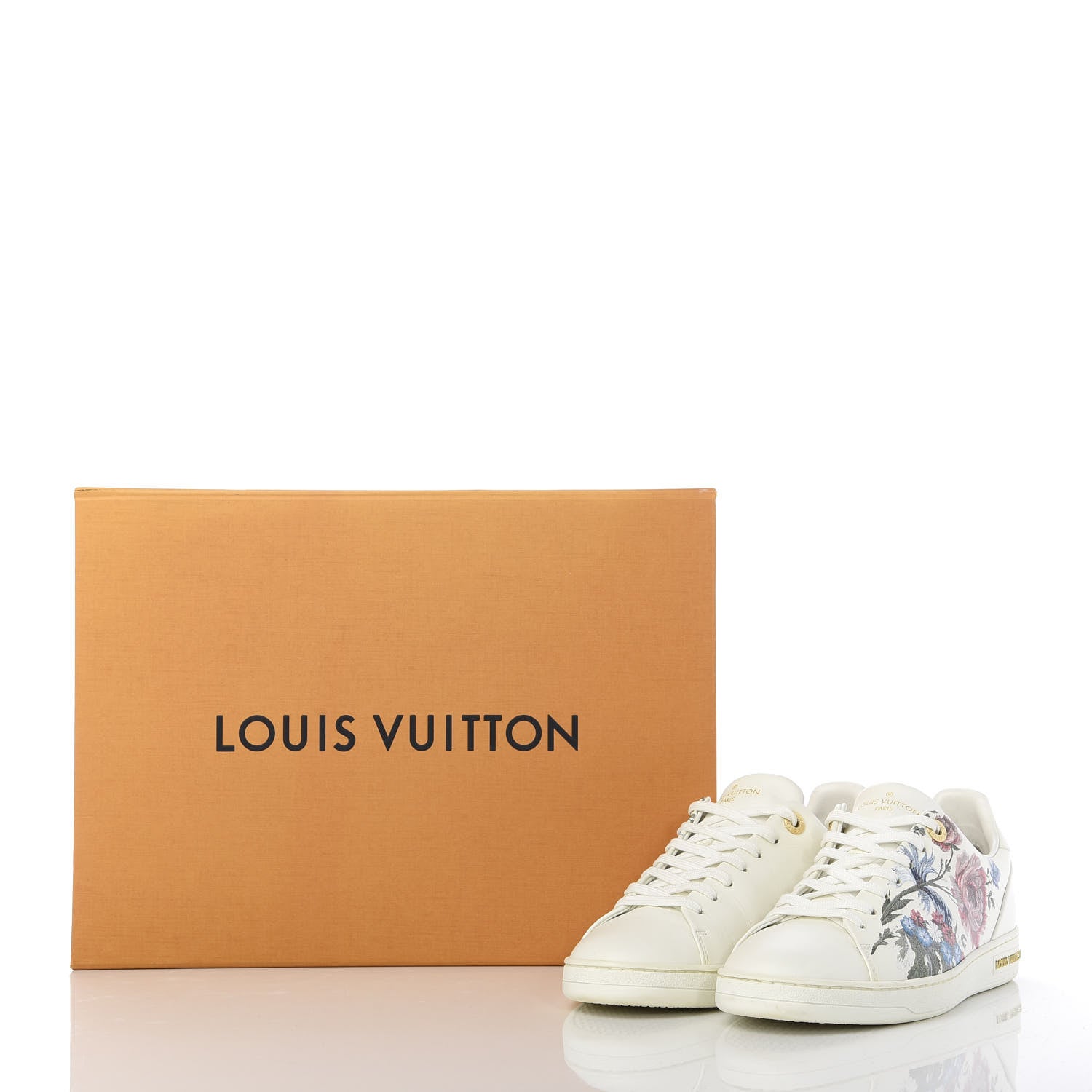 Louis Vuitton Calfskin Floral Frontrow Sneakers 38 White 11 of 11