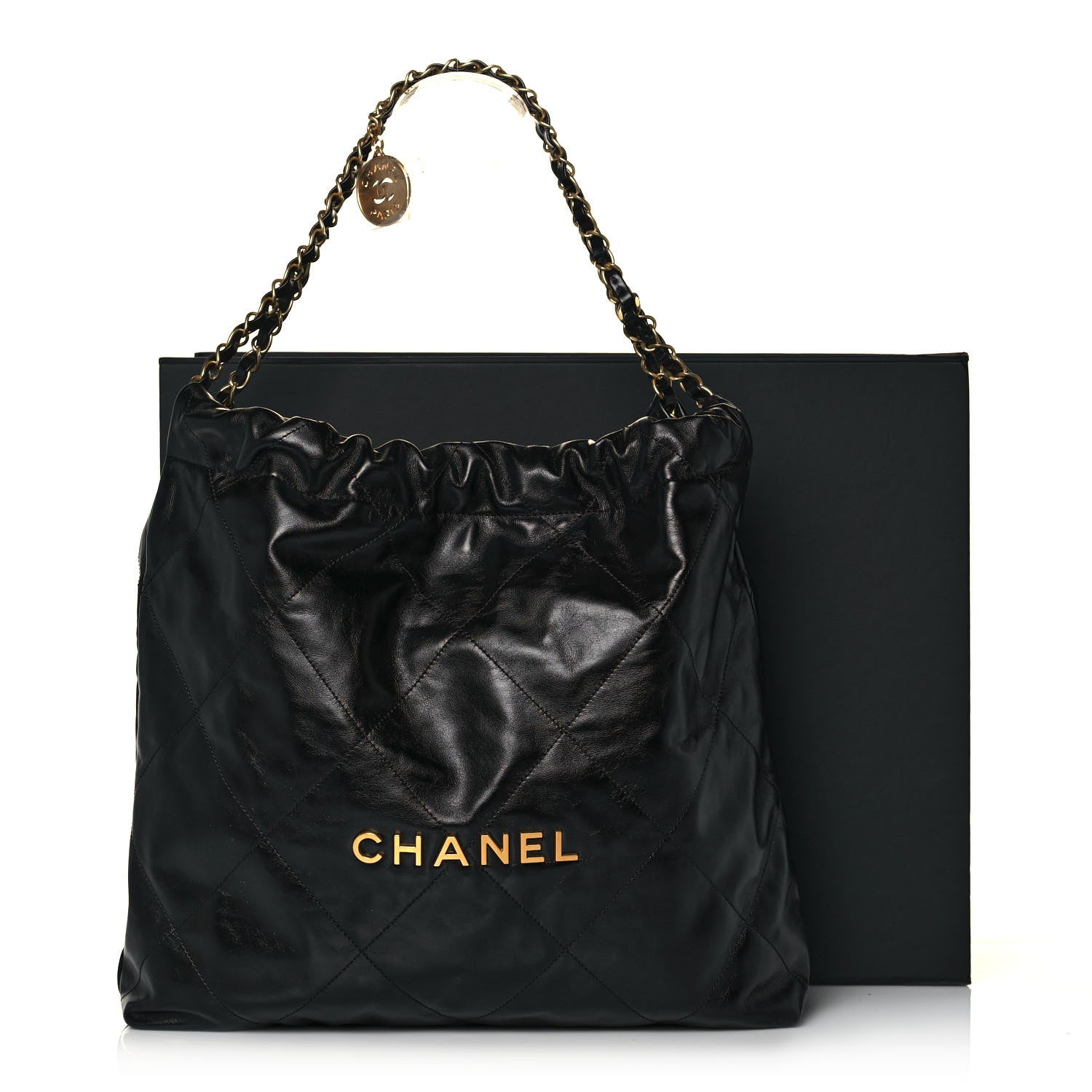 Chanel Shiny Calfskin Quilted Chanel 22 Black 14 of 14