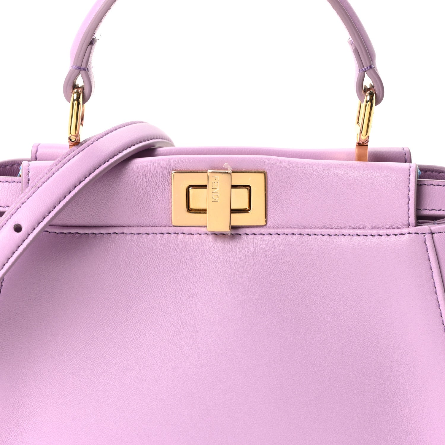 Fendi Nappa Stacked Bar Mini Peekaboo Iconic Satchel Violetta 8 of 10