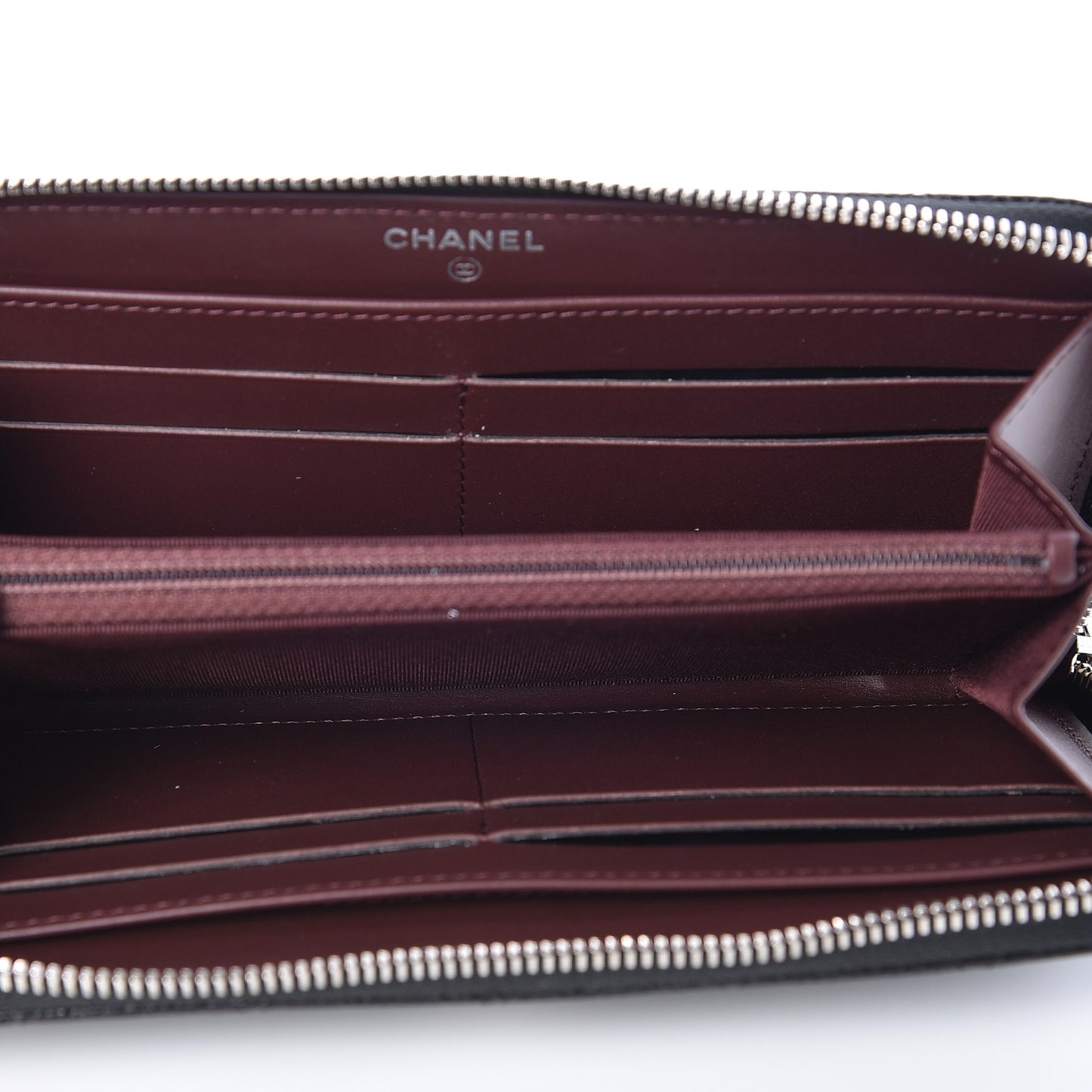 Caviar Quilted Large Gusset Zip Around Wallet Black