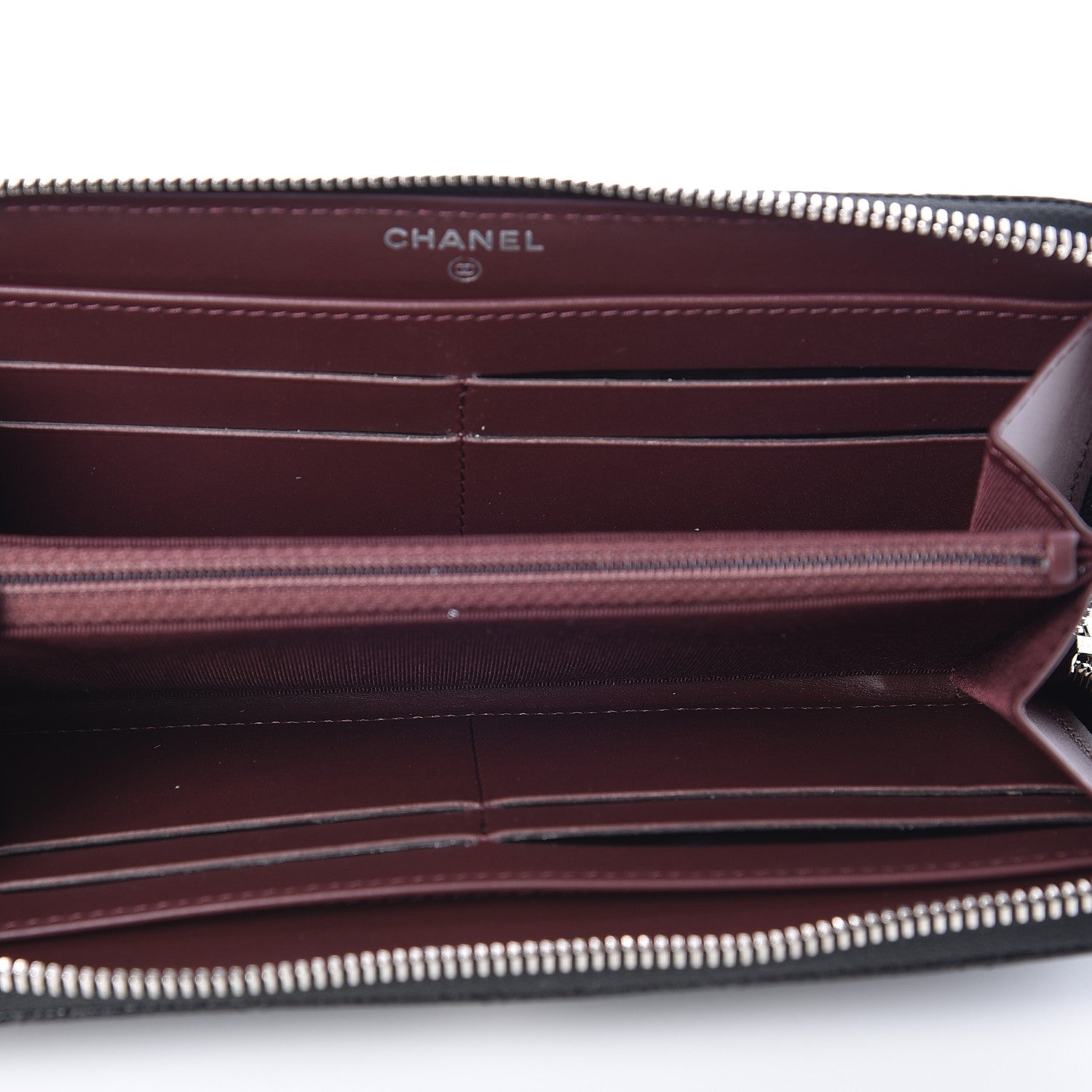 Chanel Caviar Quilted Large Gusset Zip Around Wallet Black 5 of 9