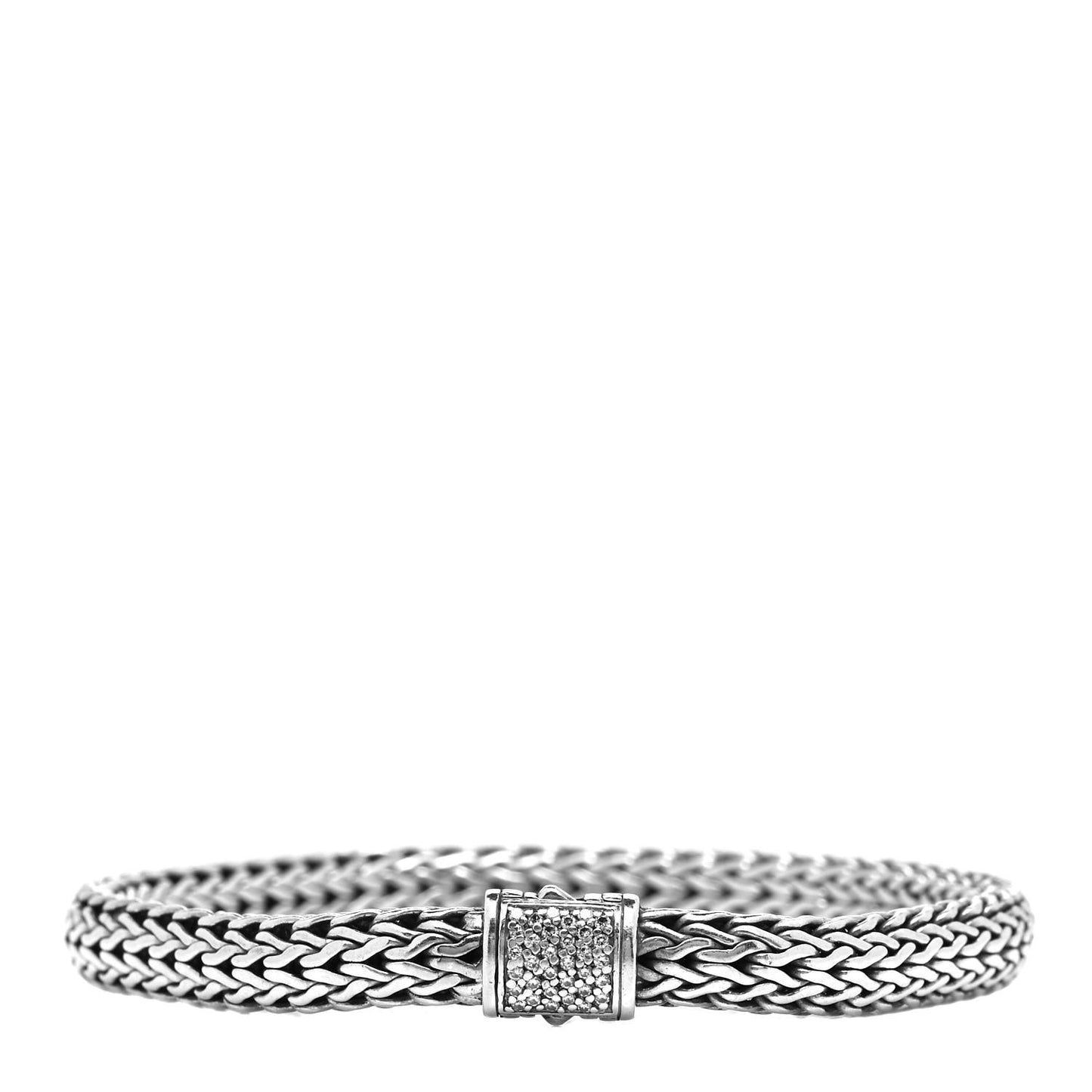 Sterling Silver Diamond 6.5mm Classic Chain Bracelet