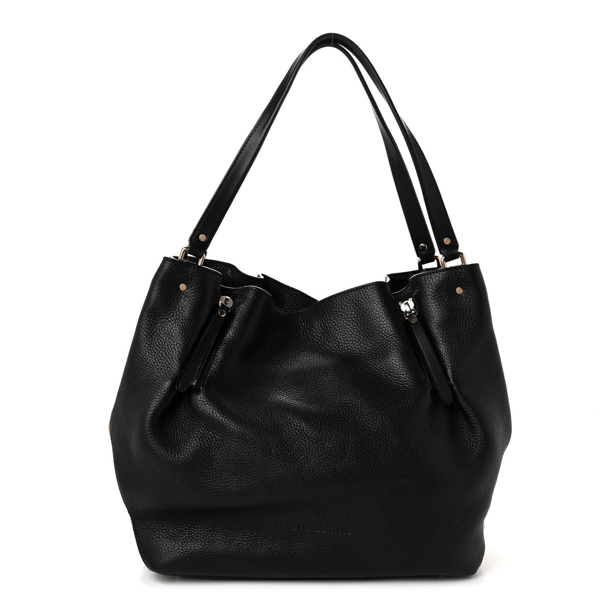 Grainy Calfskin House Check Medium Maidstone Black