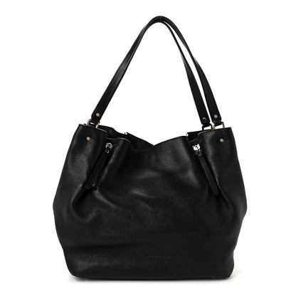Burberry Grainy Calfskin House Check Medium Maidstone Black 1 of 11