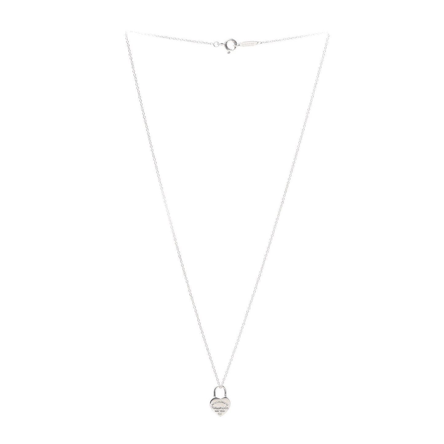 Sterling Silver Return to Tiffany Heart Lock Pendant Necklace