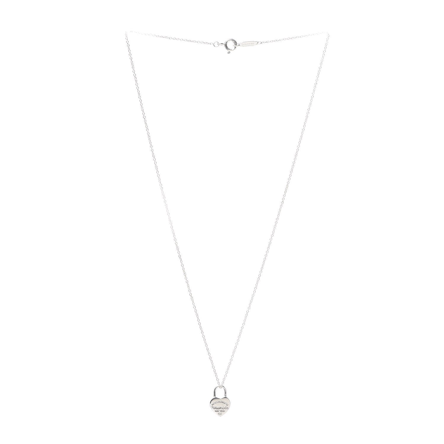 Tiffany Sterling Silver Return to Tiffany Heart Lock Pendant Necklace 3 of 6