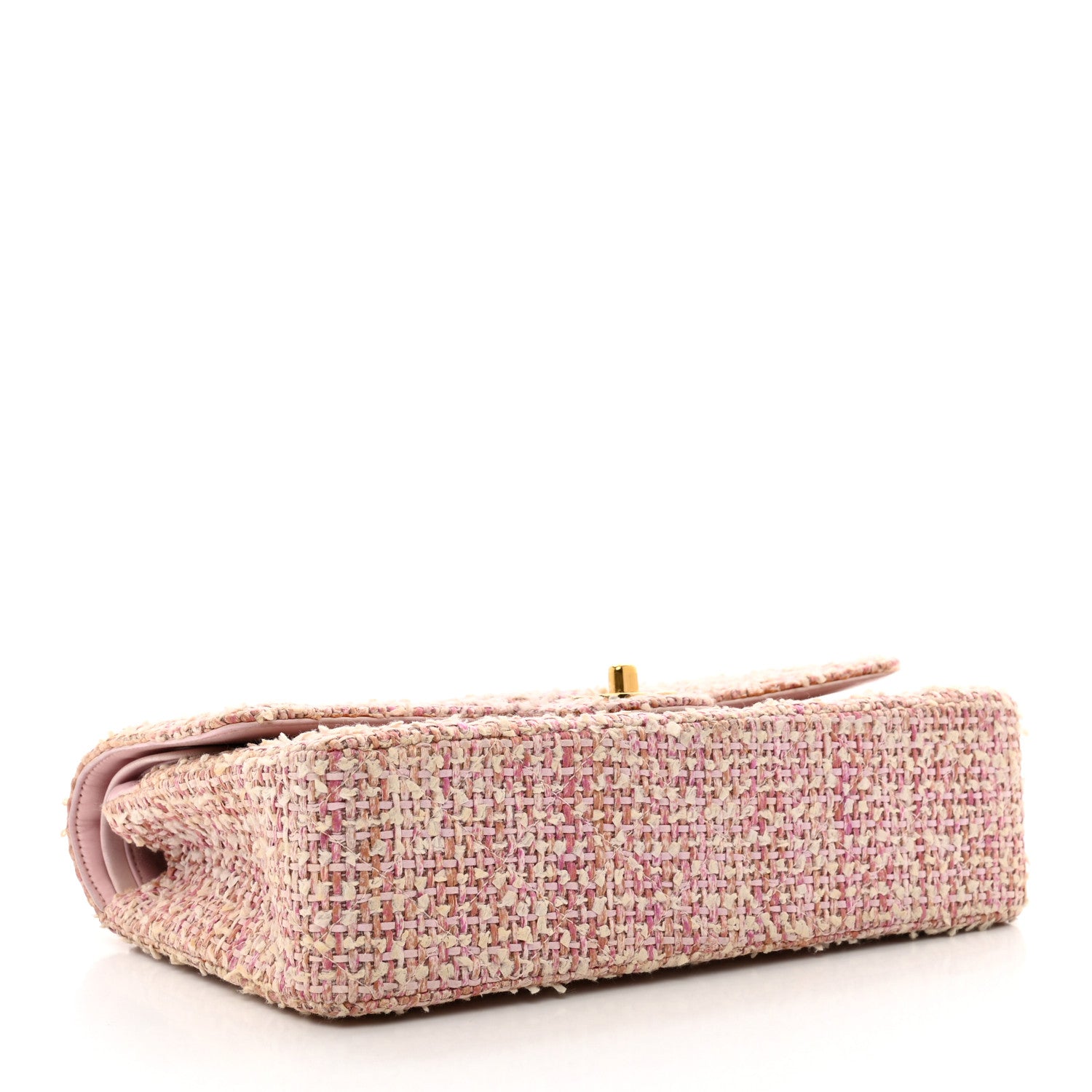 Chanel Tweed Quilted Medium Double Flap Light Pink 4 of 12
