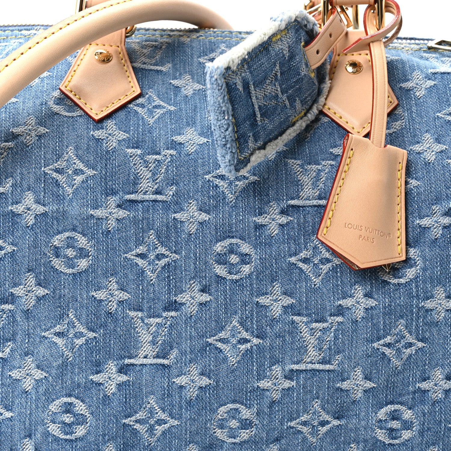 Louis Vuitton Monogram Denim Speedy Soft 30 Blue 8 of 10