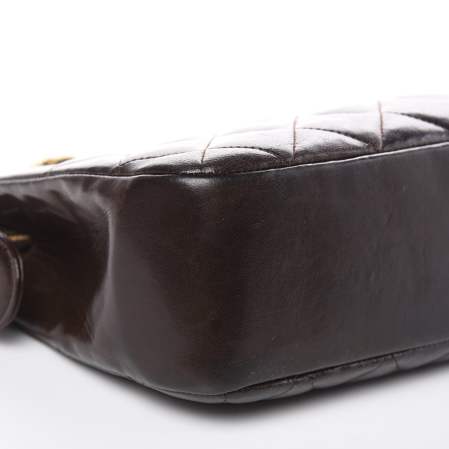 Chanel Lambskin Quilted Shoulder Bag Dark Brown 9 of 17