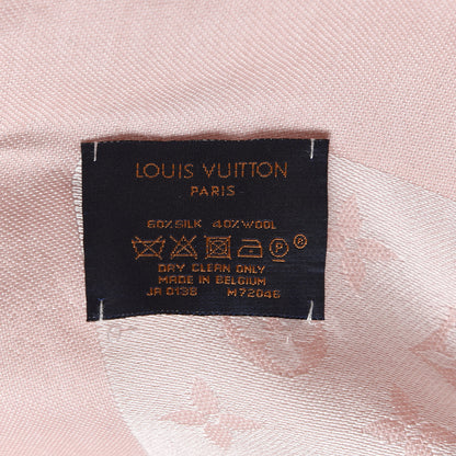 Louis Vuitton Silk Wool Monogram Denim Shawl Rose 4 of 6