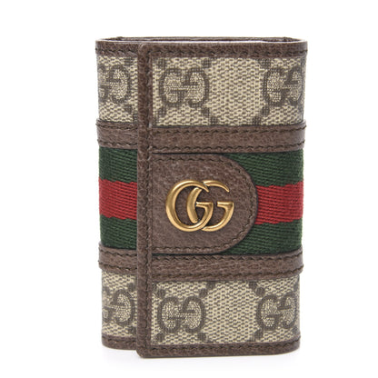Gucci GG Supreme Monogram Web Ophidia 6 Key Holder Case Beige New Acero 1 of 7