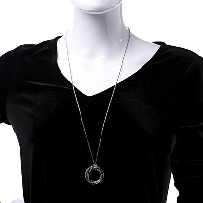 David Yurman Sterling Silver 14K Yellow Gold 37mm Crossover Pendant Necklace 2 of 5