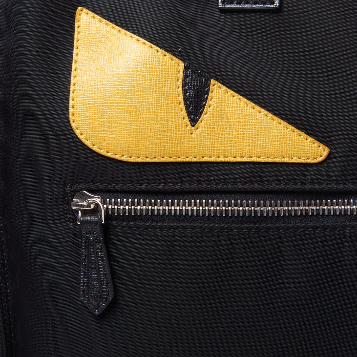Nylon Vitello Elite Monster Eyes Tote Black Yellow
