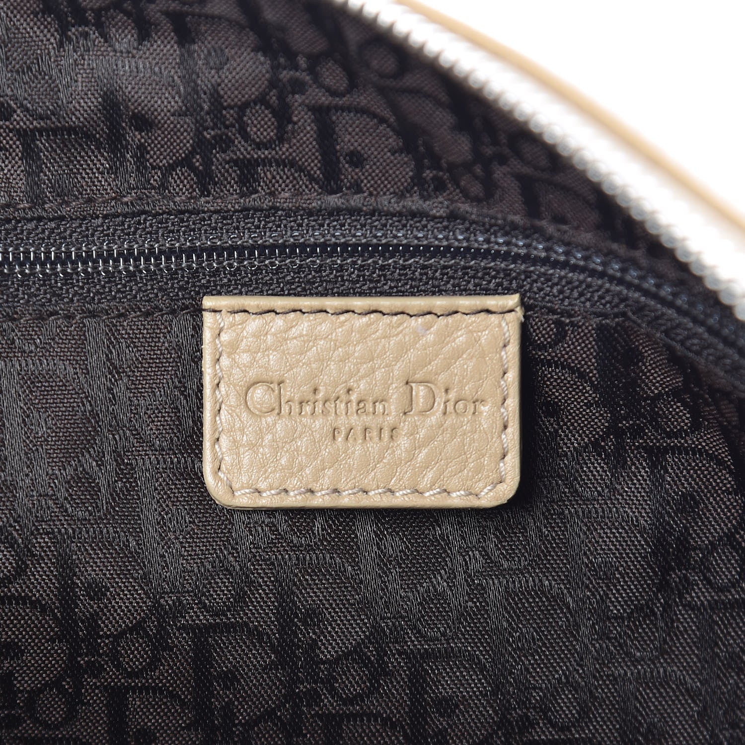 Christian Dior Calfskin Logo Charms Boston Beige 6 of 13