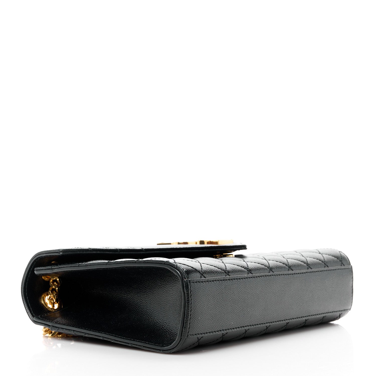 Saint Laurent SAINT LAURENT Grain De Poudre Textured Mixed Matelasse Triquilt Medium Monogram Satchel Black 4 of 13