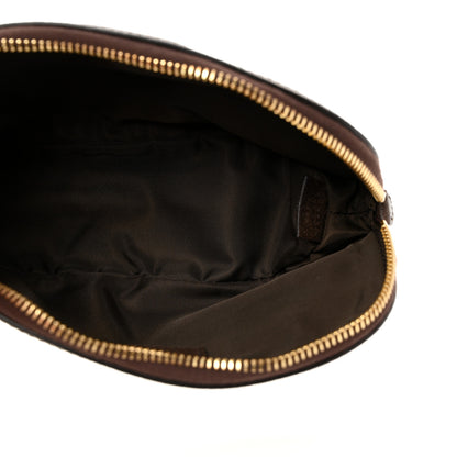 Gucci GG Supreme Monogram Textured Calfskin Web Medium Ophidia Cosmetic Case Beige Ebony New Acero 5 of 7