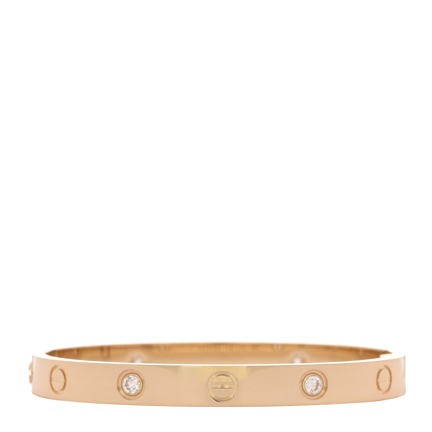 Cartier 18K Yellow Gold 4 Diamond LOVE Bracelet 16 2 of 9