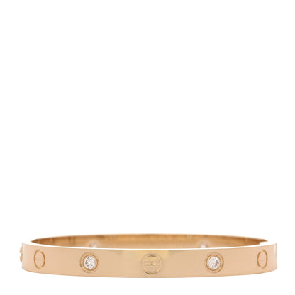 Cartier 18K Yellow Gold 4 Diamond LOVE Bracelet 16 2 of 9