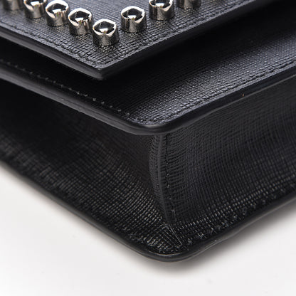 Fendi Vitello Elite Mink Fur Studded Karlito Tube Wallet on Chain Black 8 of 10