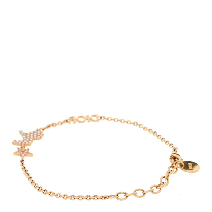 Christian Dior Crystal Diorable Lion Logo Bracelet Rose Gold 3 of 4