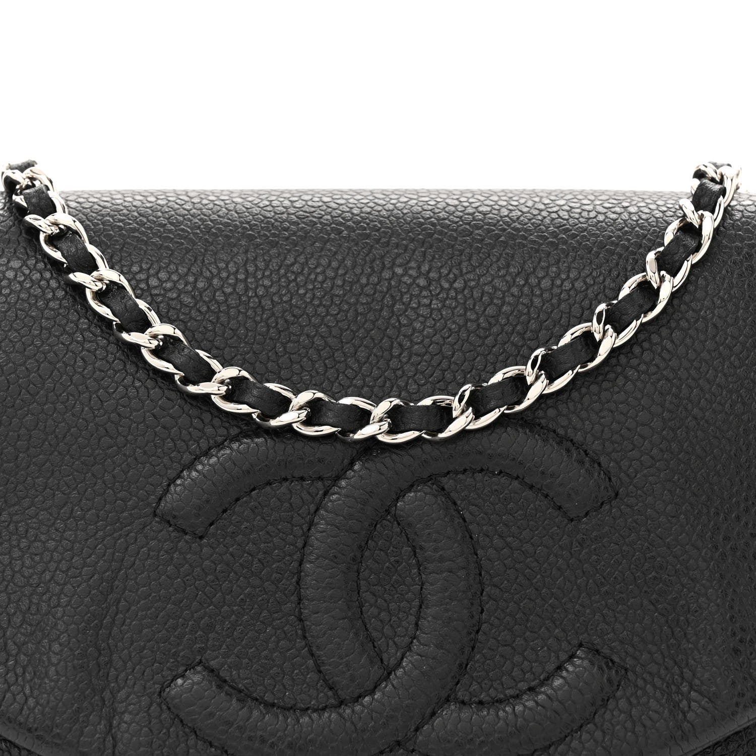 Chanel Caviar Half Moon Wallet On Chain WOC Black 9 of 12