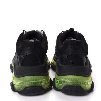 Balenciaga Fabric Mesh Clear Sole Mens Triple S Sneakers 42 Black Yellow Fluo 5 of 8
