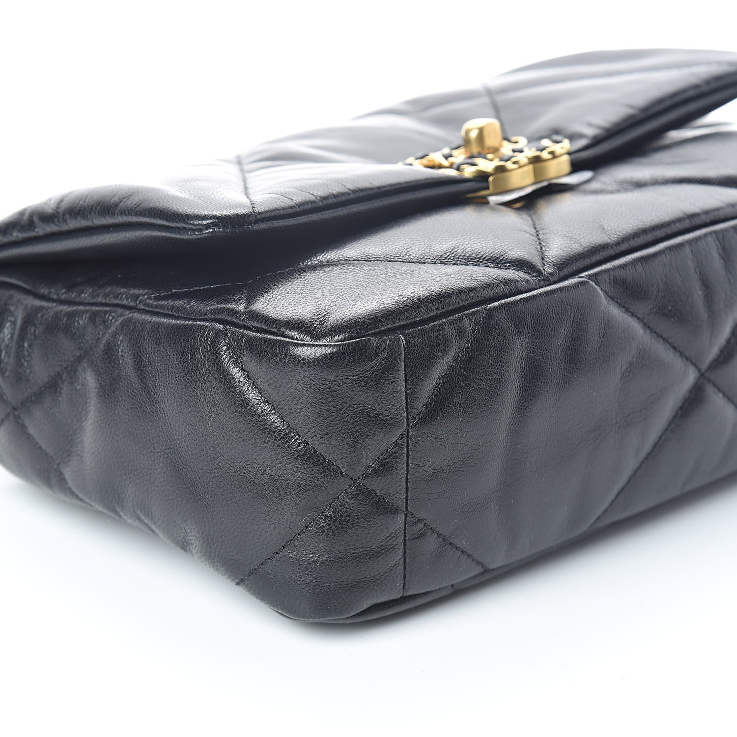 Chanel Goatskin Quilted Medium 19 Flap Black 8 of 10