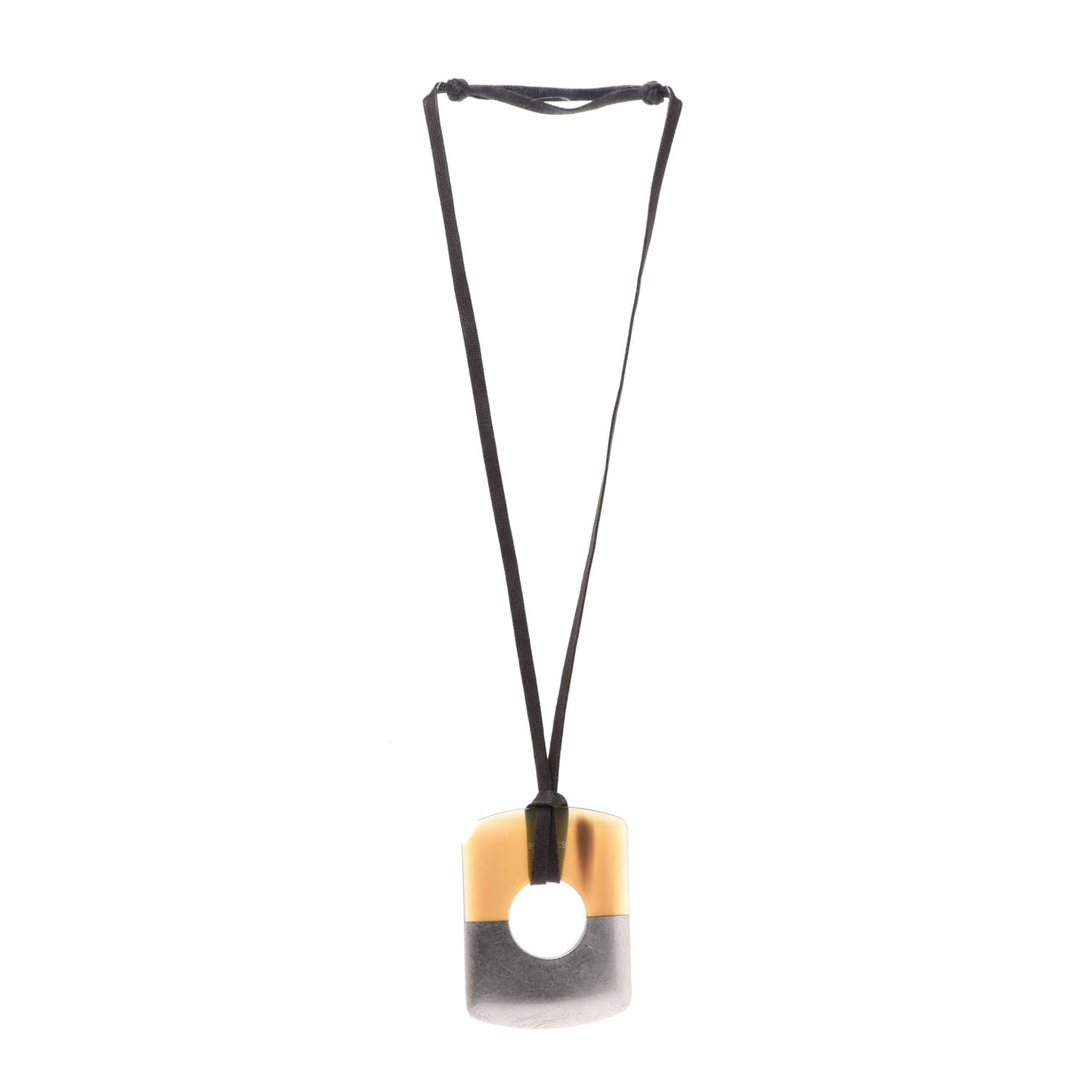 Buffalo Horn Gold Leaf Dalva Pendant Necklace Palladium