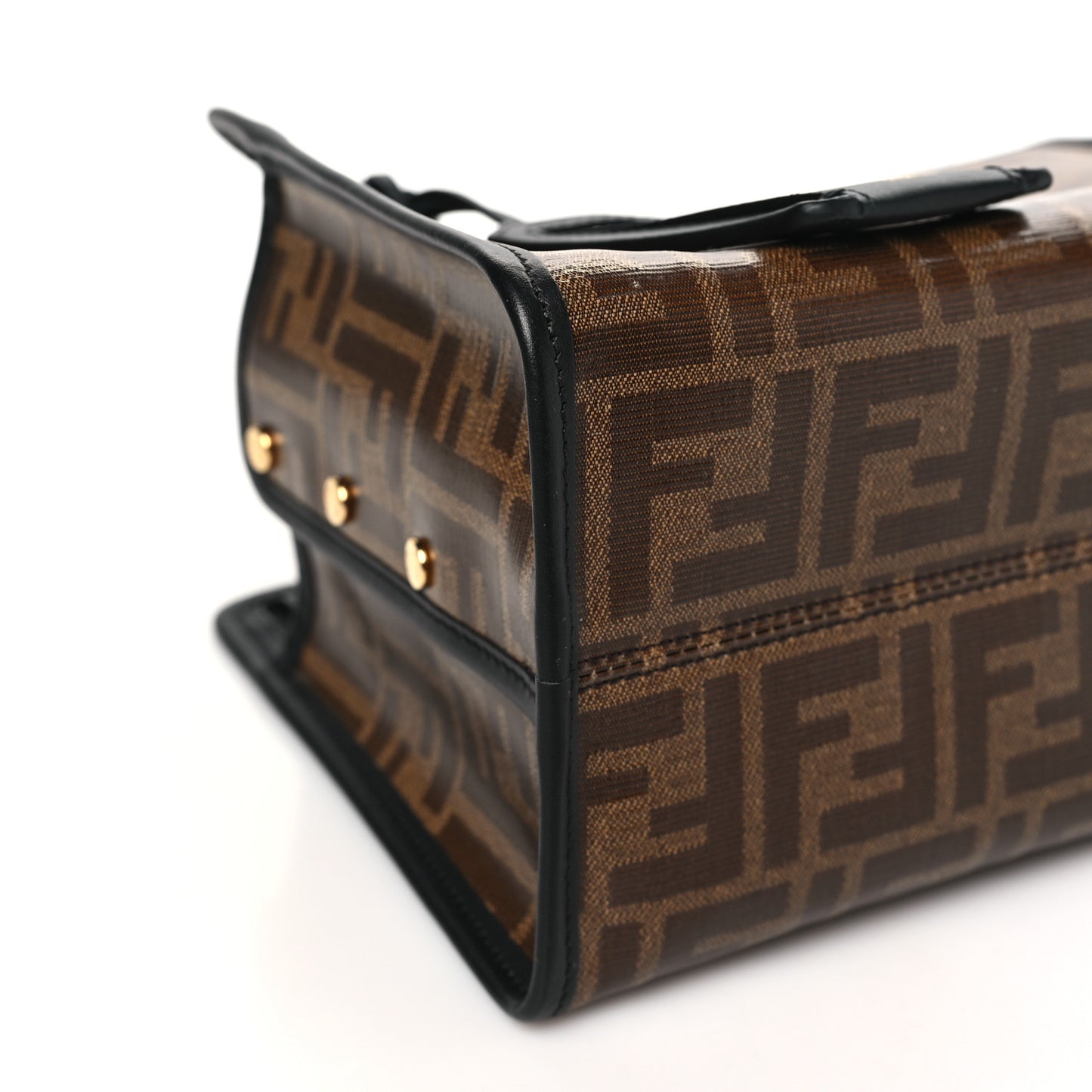 Glazed Fabric Vitello Century FF 1974 Stamp Patch Mini Peekaboo Defender Cover Mogano Panna Black