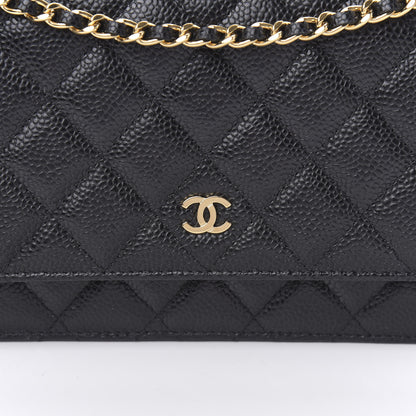 Chanel Caviar Quilted Wallet On Chain WOC Black 11 of 12