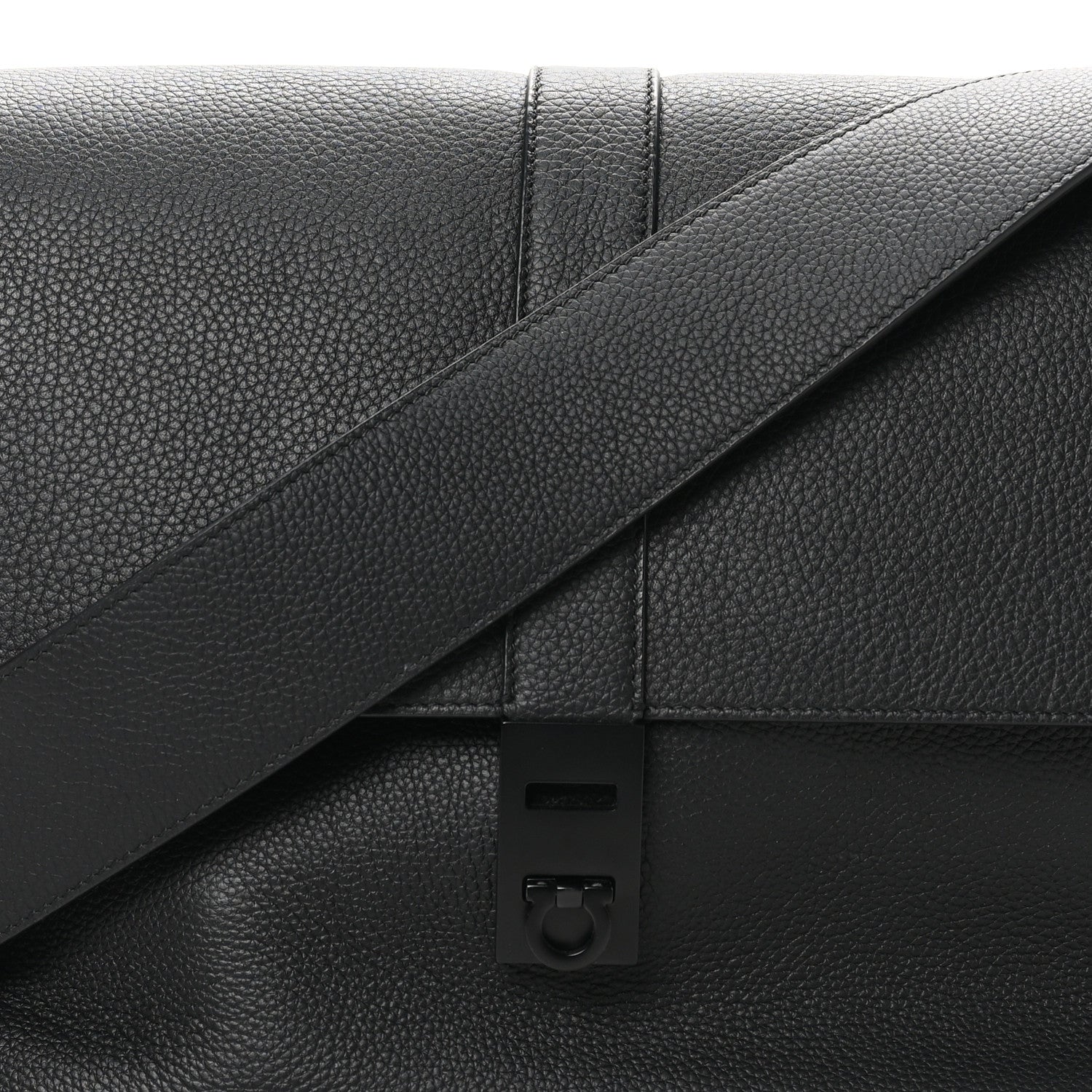 Salvatore Ferragamo Calfskin Gancini Twins 24 Messenger Bag Black 8 of 10