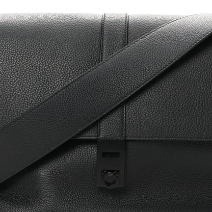Salvatore Ferragamo Calfskin Gancini Twins 24 Messenger Bag Black 8 of 10