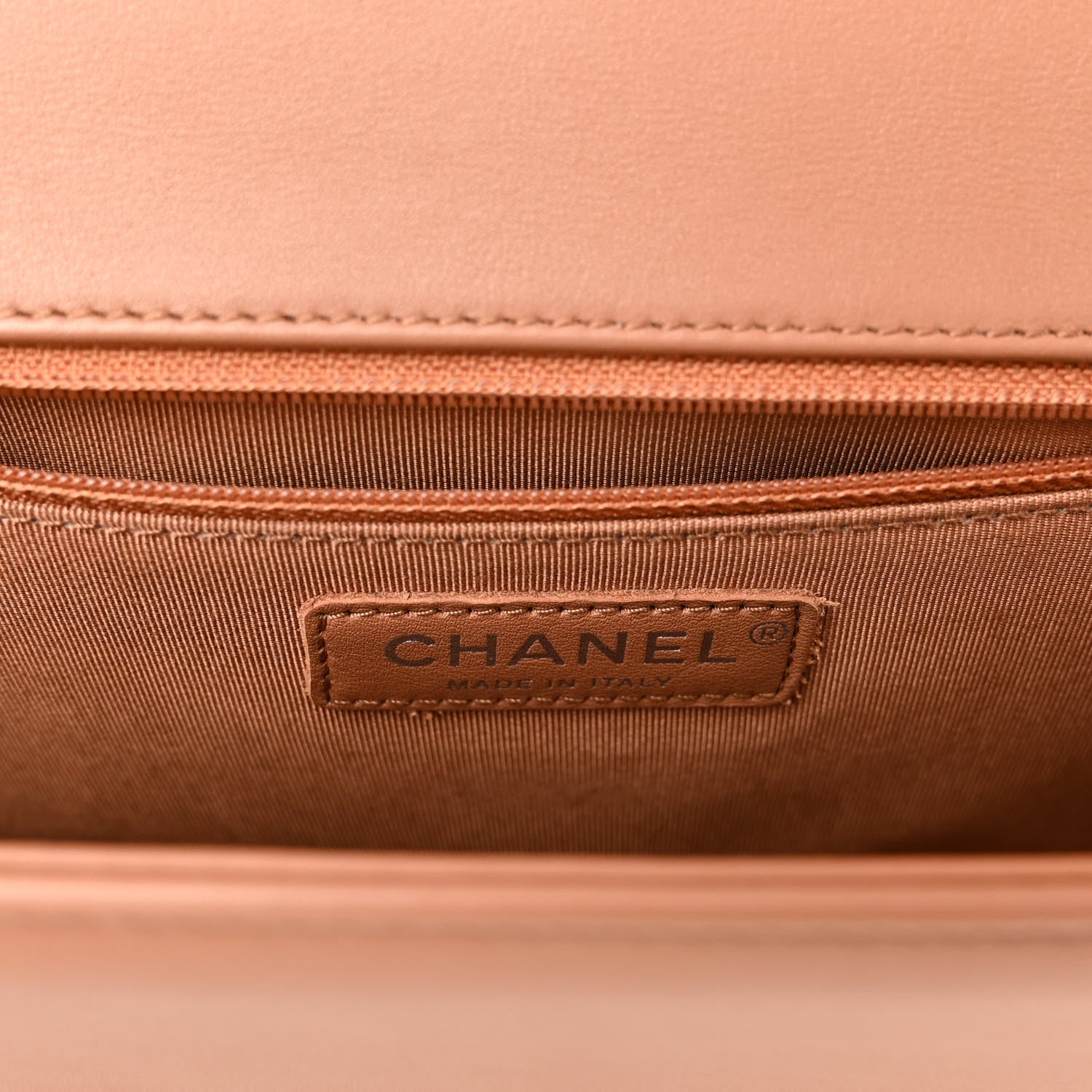 Chanel Calfskin Quilted New Medium Boy Flap Dark Beige 7 of 10