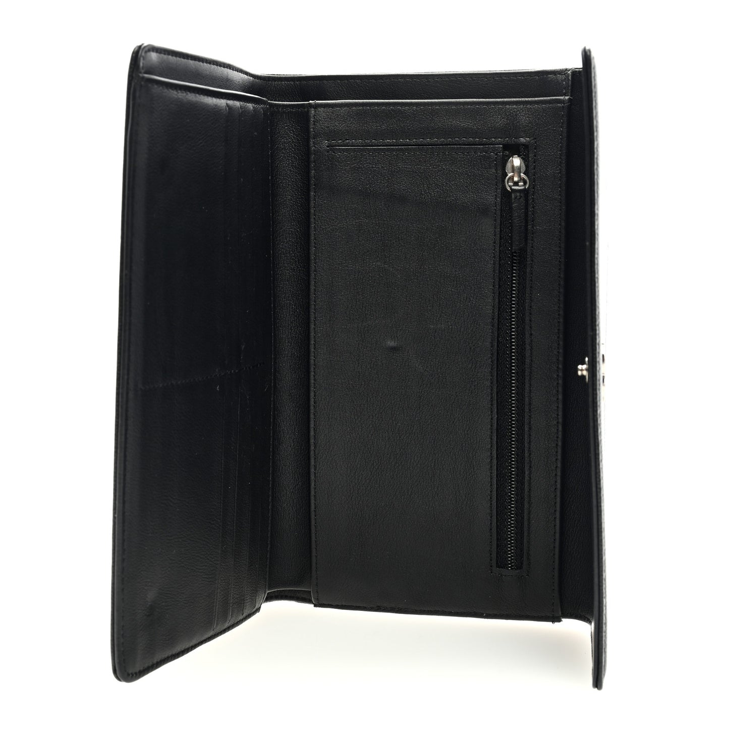 Caviar Sevruga Long Flap Wallet Black