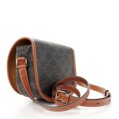 Celine Triomphe Canvas Medium Folco Bag Tan 2 of 12