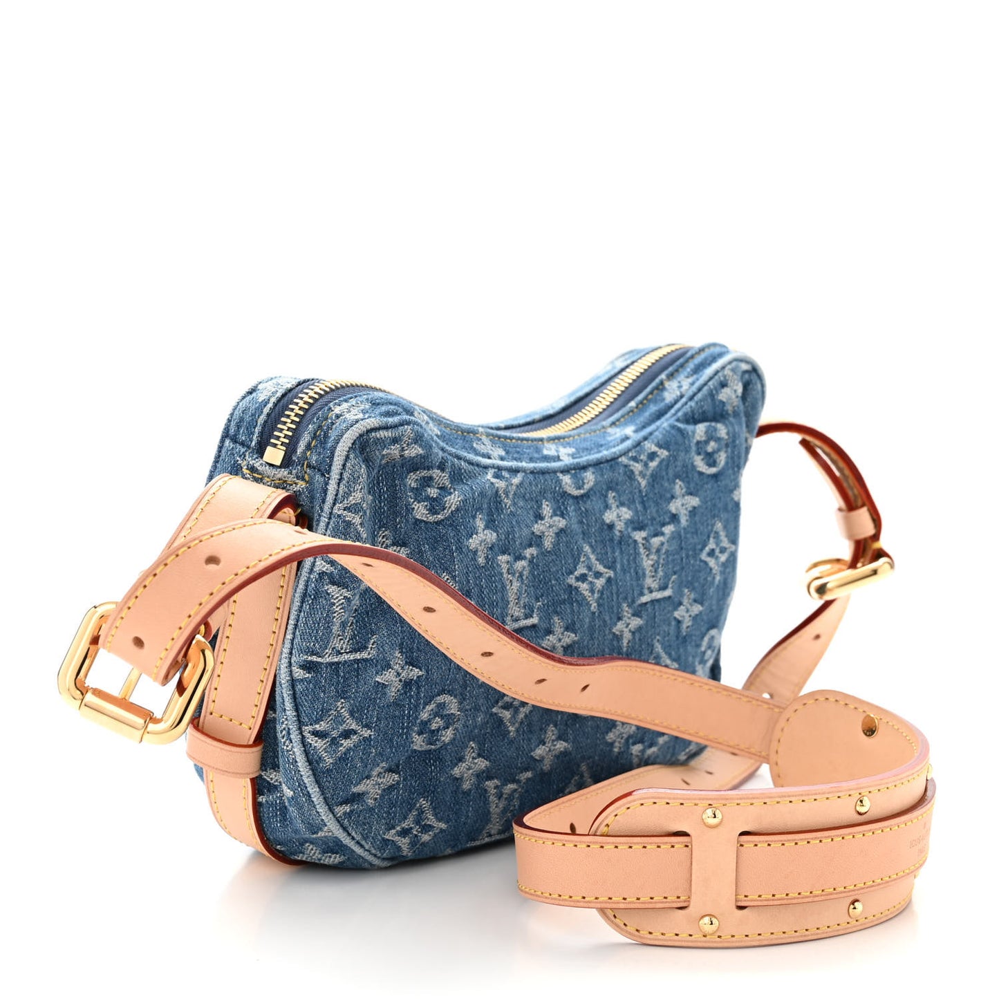 Monogram Denim Croissant MM Blue