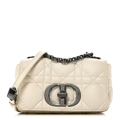 Christian Dior Lambskin Macrocannage Small Dior Caro Bag Ivory 1 of 12