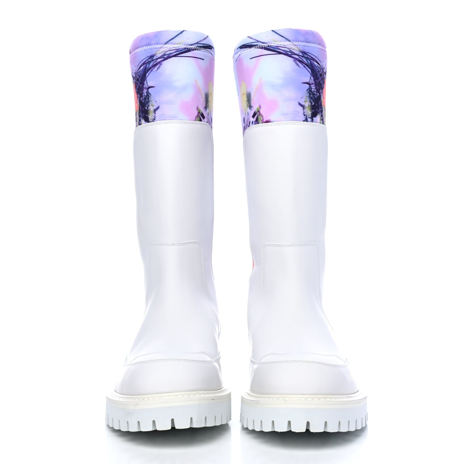 Louis Vuitton Neoprene Calfskin Floral Print Mens Landscape Boots 8.5 White Multicolor 2 of 5