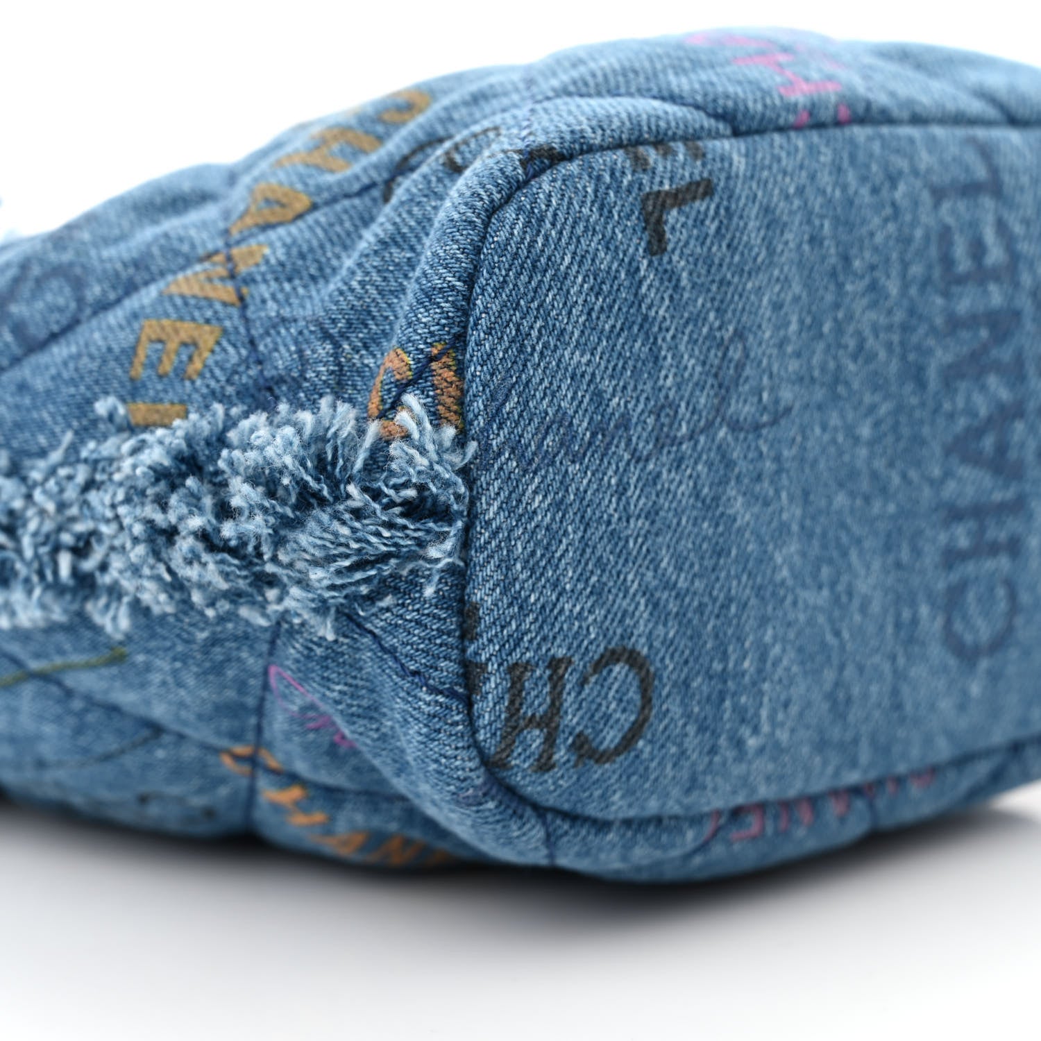 Chanel Denim Quilted Small Mood Bucket With Chain Blue Multicolor 9 of 11